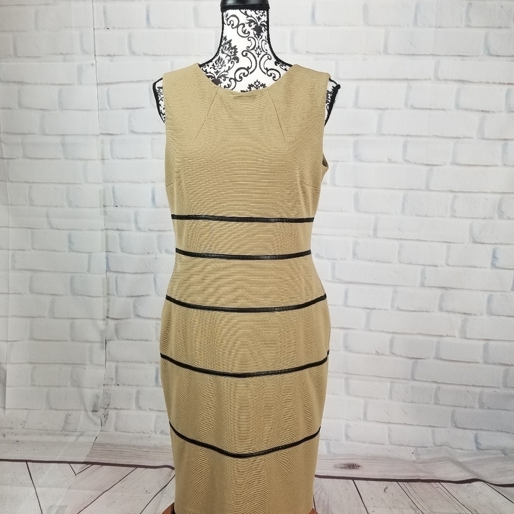 Kasper size 10p sleeveless zip back strip dress